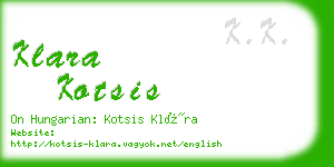 klara kotsis business card